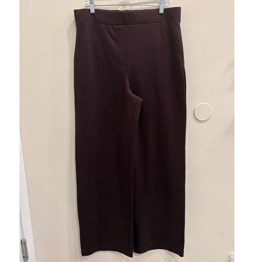 Quince Ultra-Stretch Ponte Wide Leg Pants Espresso Brown XL Minimalist Work New - Picture 2 of 8